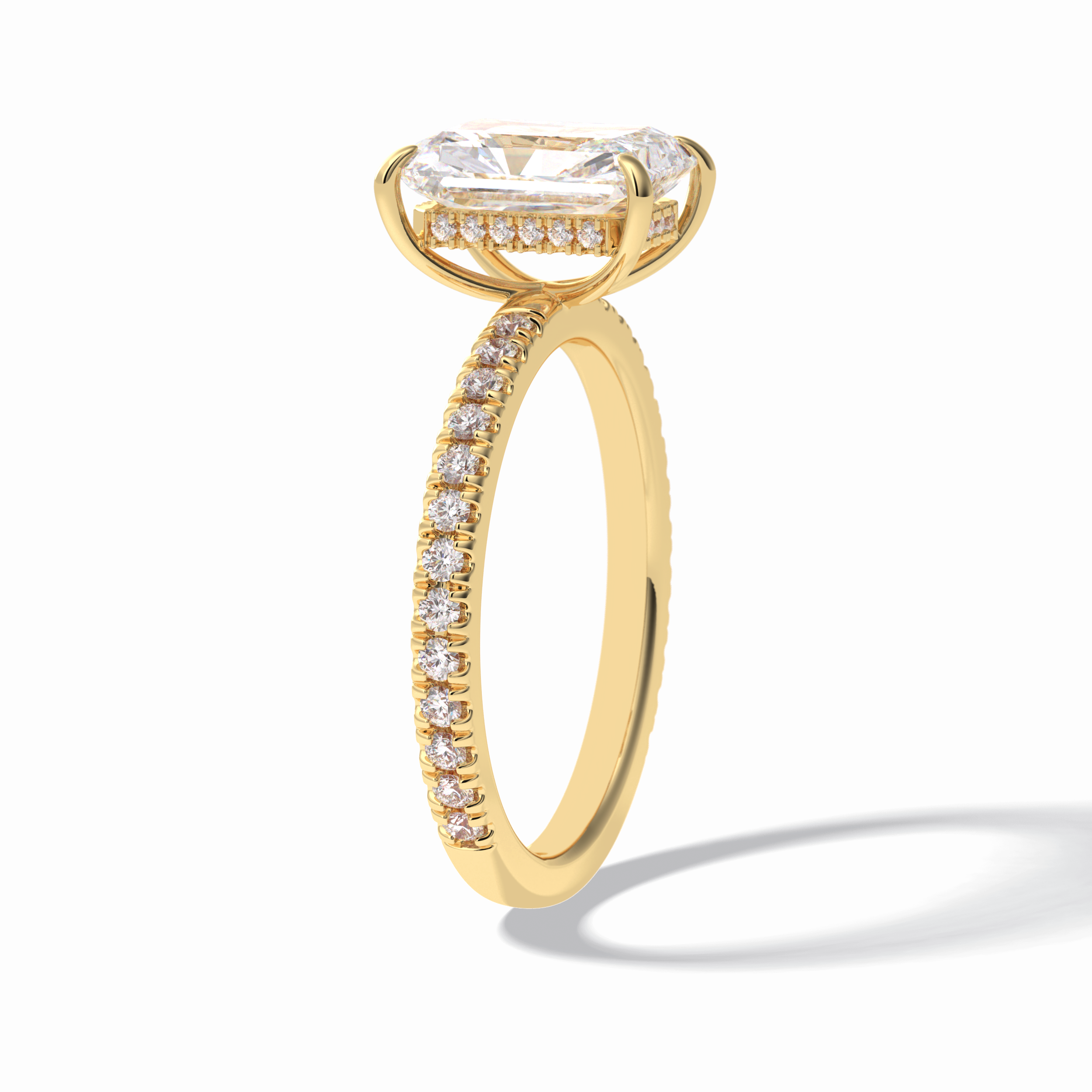 Radiant Pave Lab Grown Diamond Engagement Ring