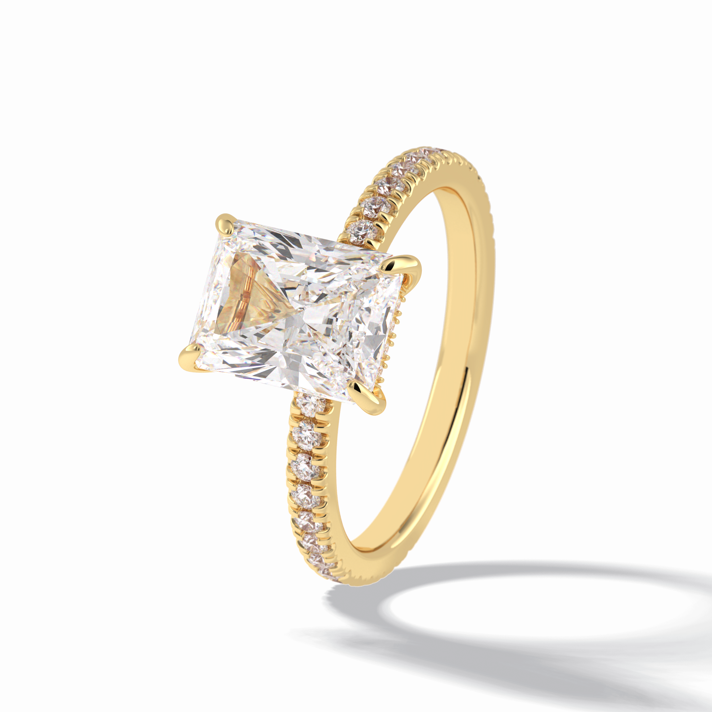 Radiant Pave Lab Grown Diamond Engagement Ring