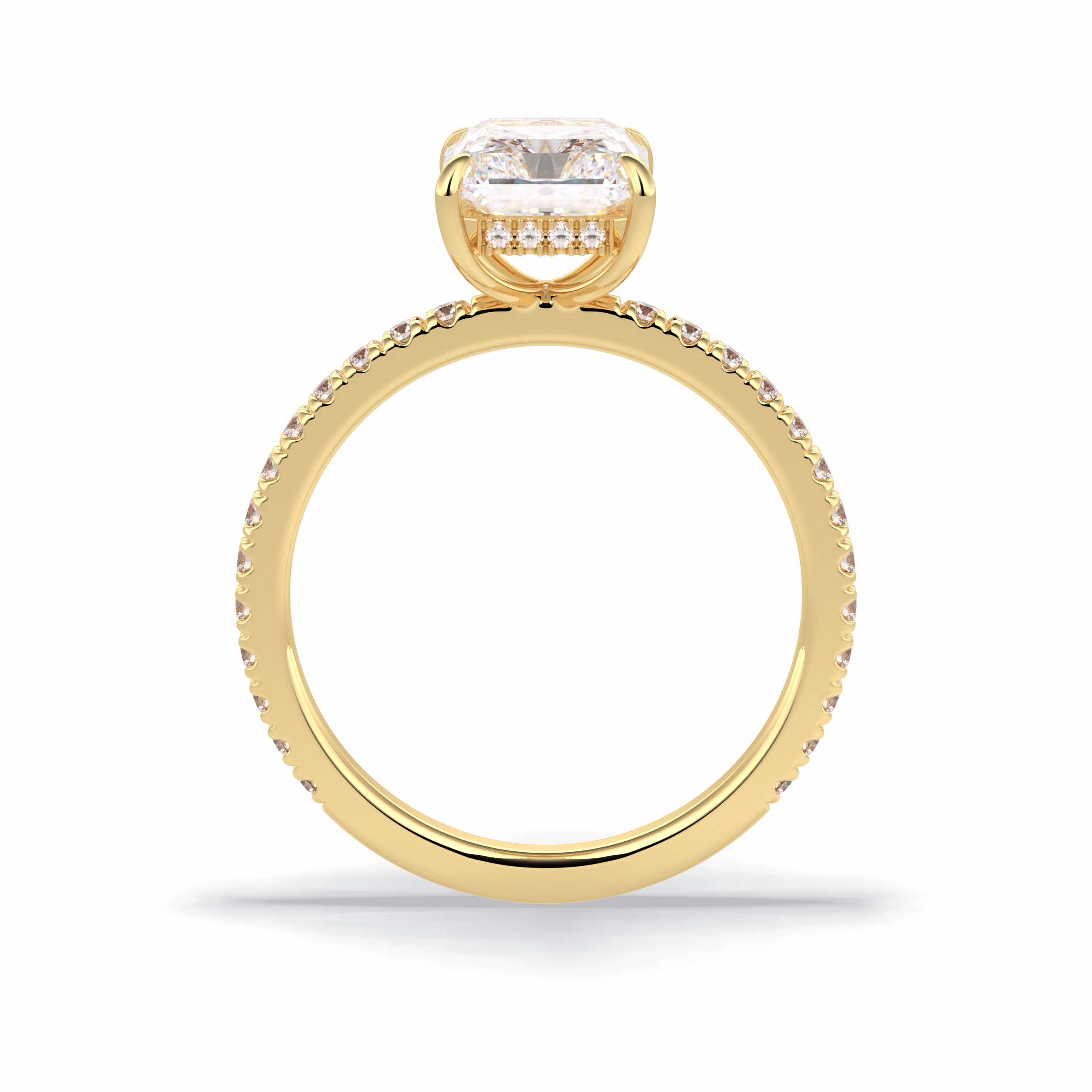Radiant Pave Lab Grown Diamond Engagement Ring