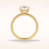 2.5 CT Radiant Shaped Pave Moissanite Engagement Ring