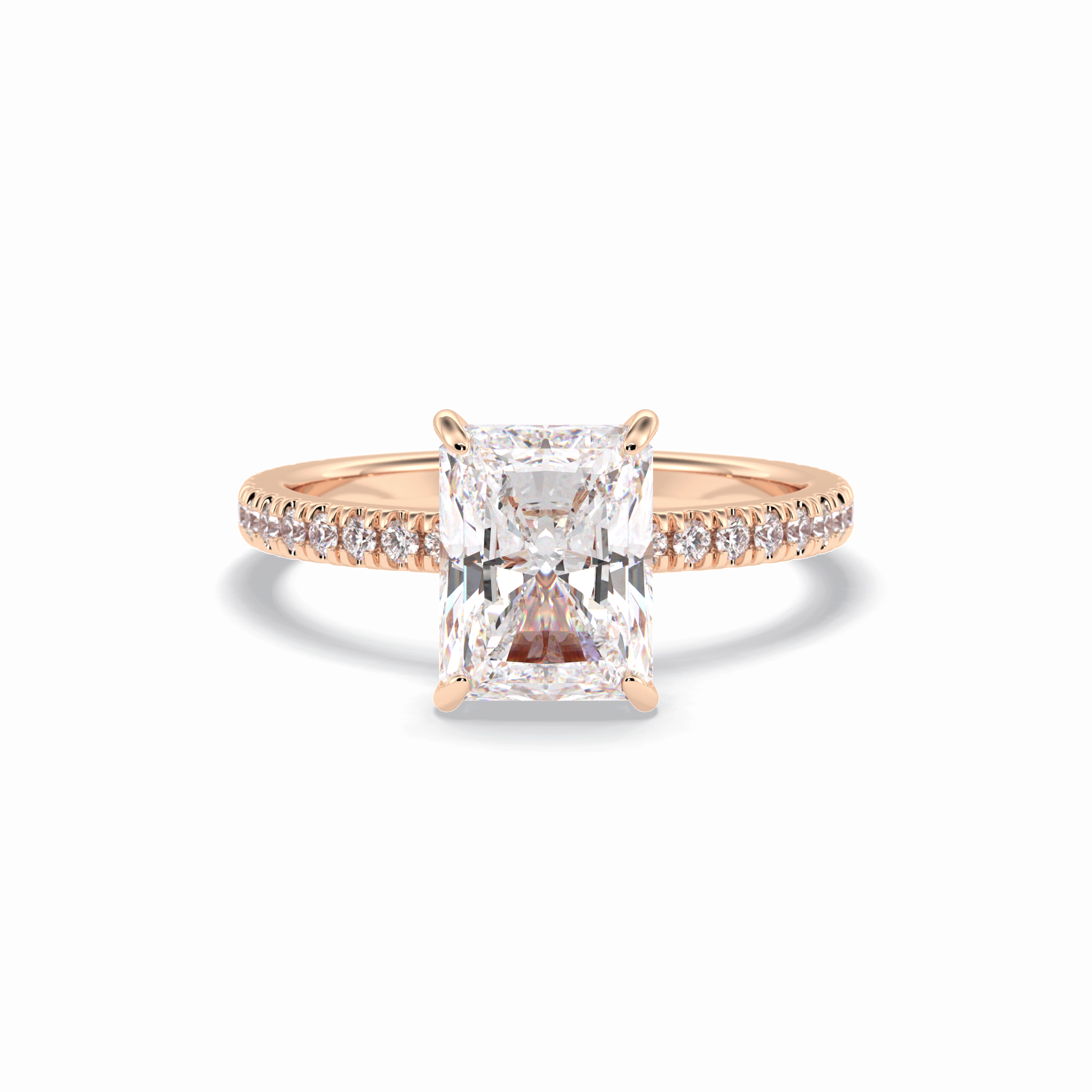 Radiant Pave Lab Grown Diamond Engagement Ring