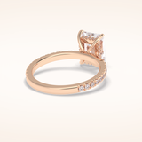 2.5 CT Radiant Shaped Pave Moissanite Engagement Ring