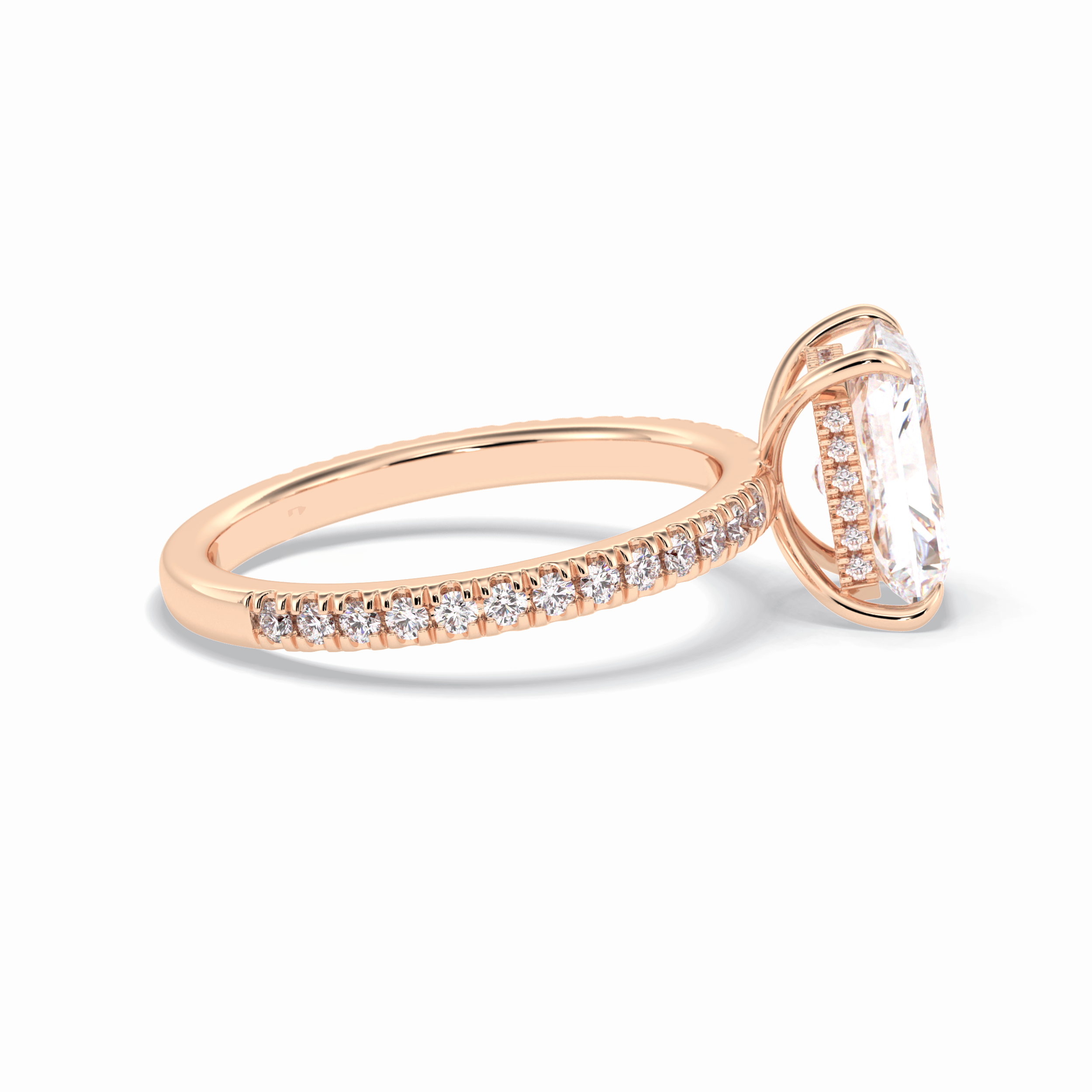 Radiant Pave Lab Grown Diamond Engagement Ring