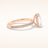 2.5 CT Radiant Shaped Pave Moissanite Engagement Ring