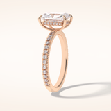 2.5 CT Radiant Shaped Pave Moissanite Engagement Ring