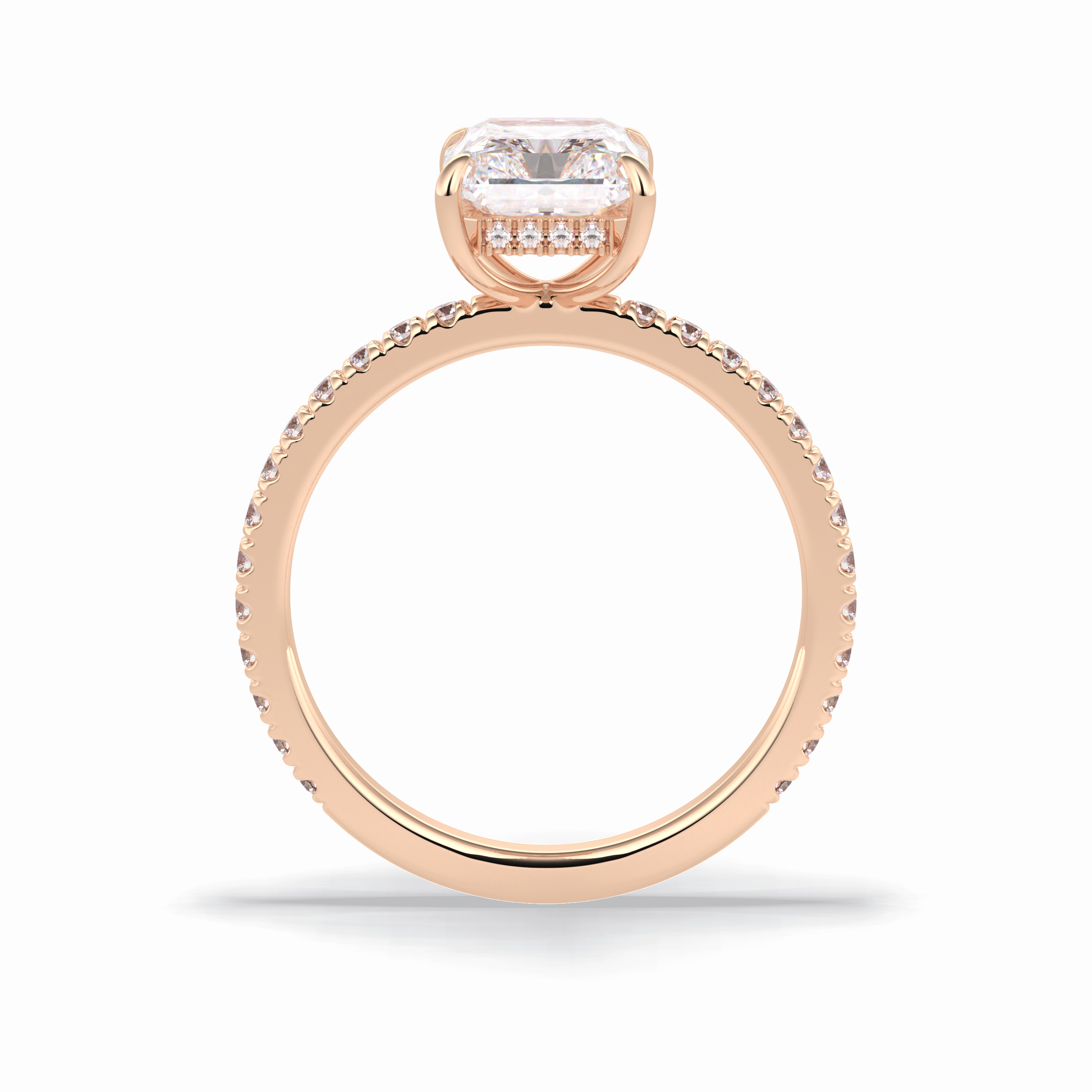 Radiant Pave Lab Grown Diamond Engagement Ring