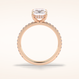 2.5 CT Radiant Shaped Pave Moissanite Engagement Ring