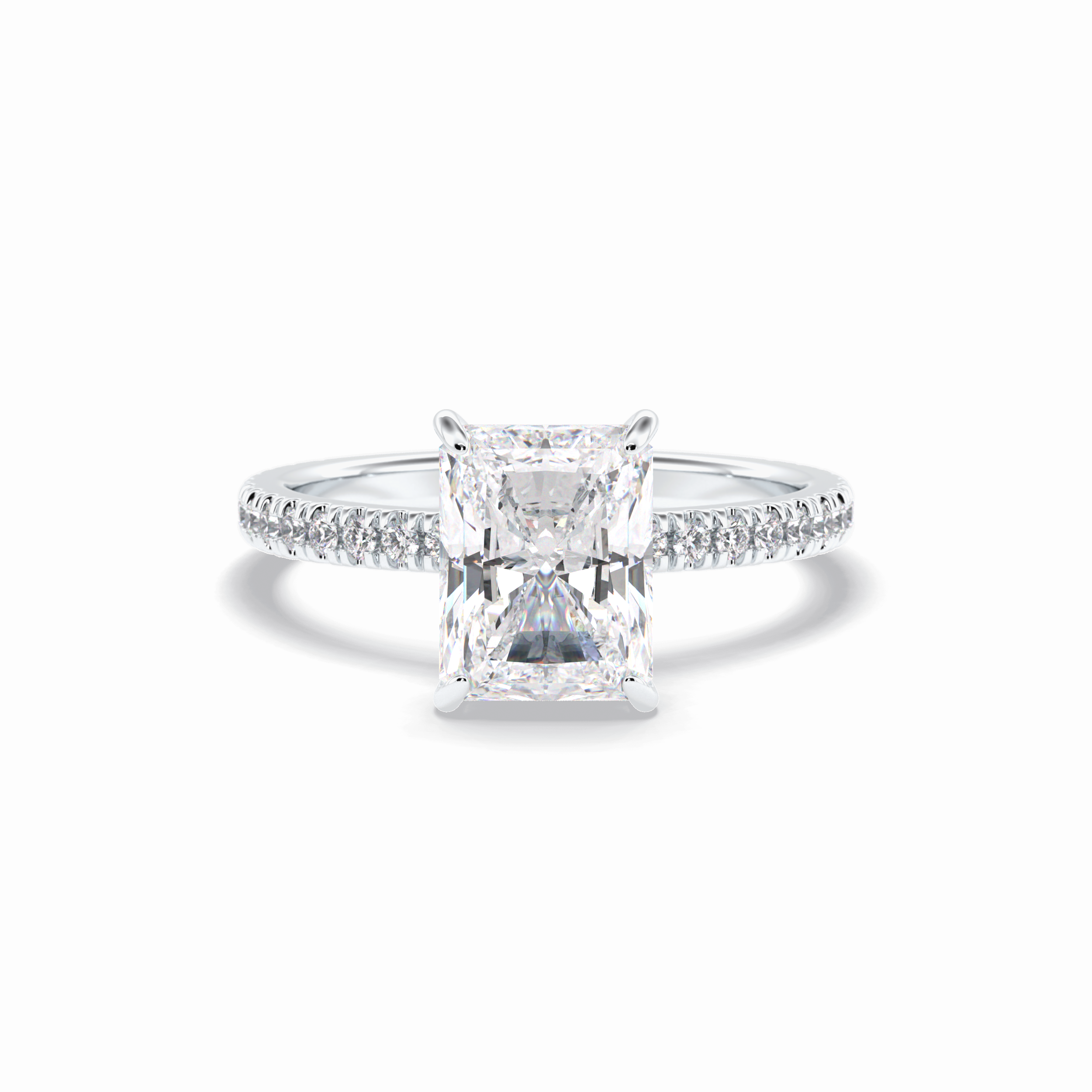Radiant Pave Lab Grown Diamond Engagement Ring