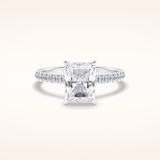 2.5 CT Radiant Shaped Pave Moissanite Engagement Ring