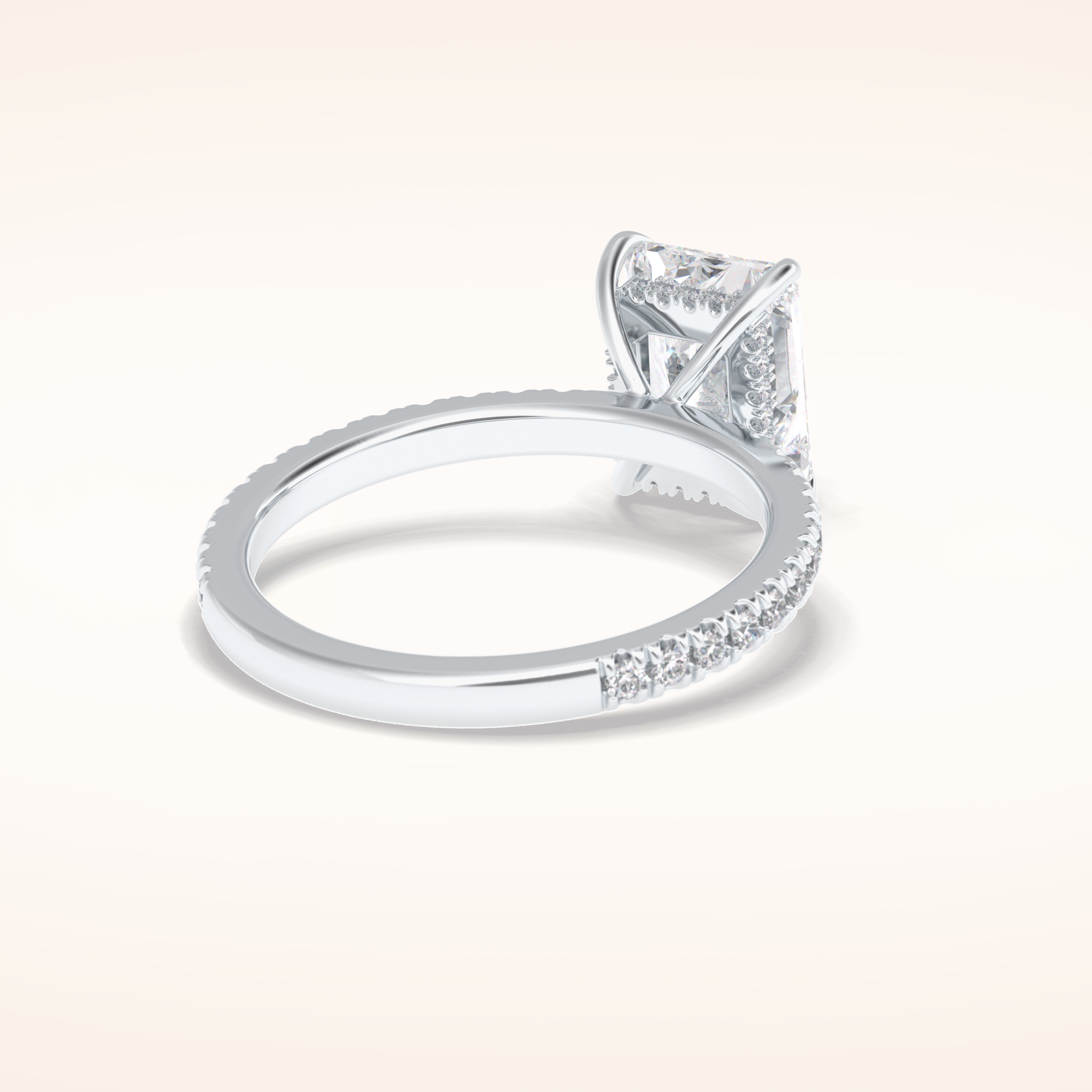 2.5 CT Radiant Shaped Pave Moissanite Engagement Ring