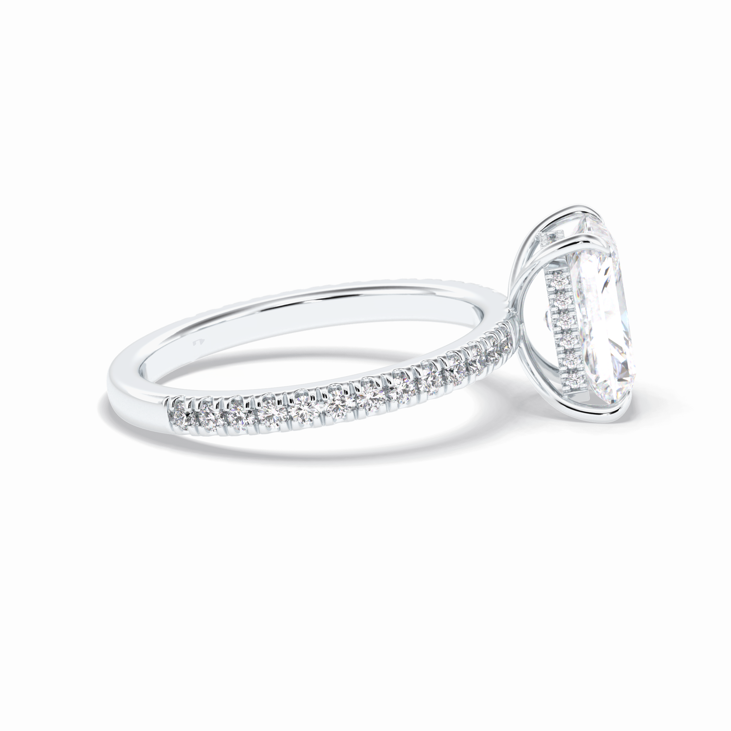 Radiant Pave Lab Grown Diamond Engagement Ring