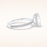 2.5 CT Radiant Shaped Pave Moissanite Engagement Ring