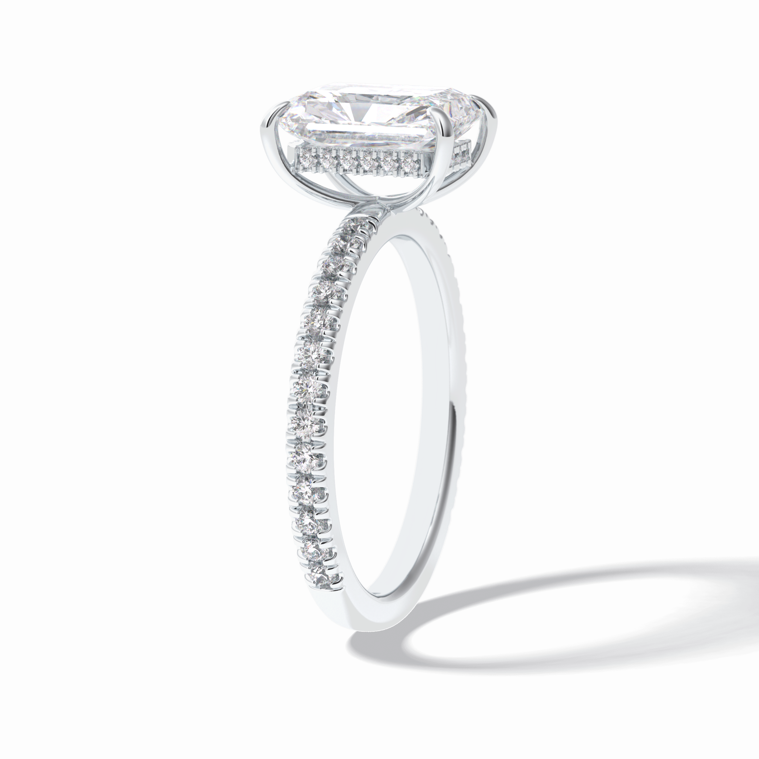 Radiant Pave Lab Grown Diamond Engagement Ring