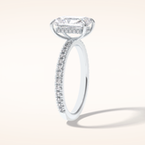 2.5 CT Radiant Shaped Pave Moissanite Engagement Ring