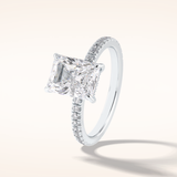 2.5 CT Radiant Shaped Pave Moissanite Engagement Ring