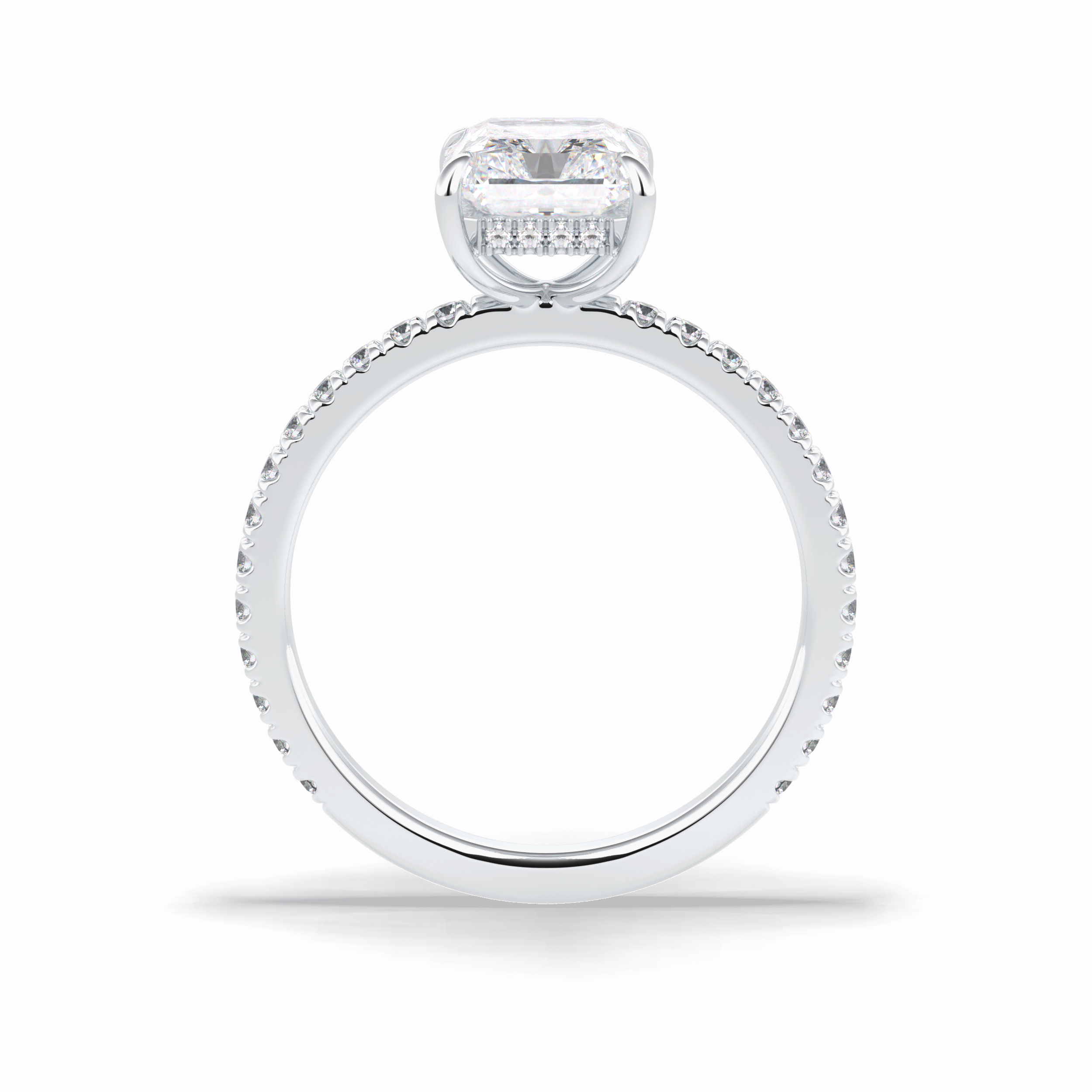Radiant Pave Lab Grown Diamond Engagement Ring