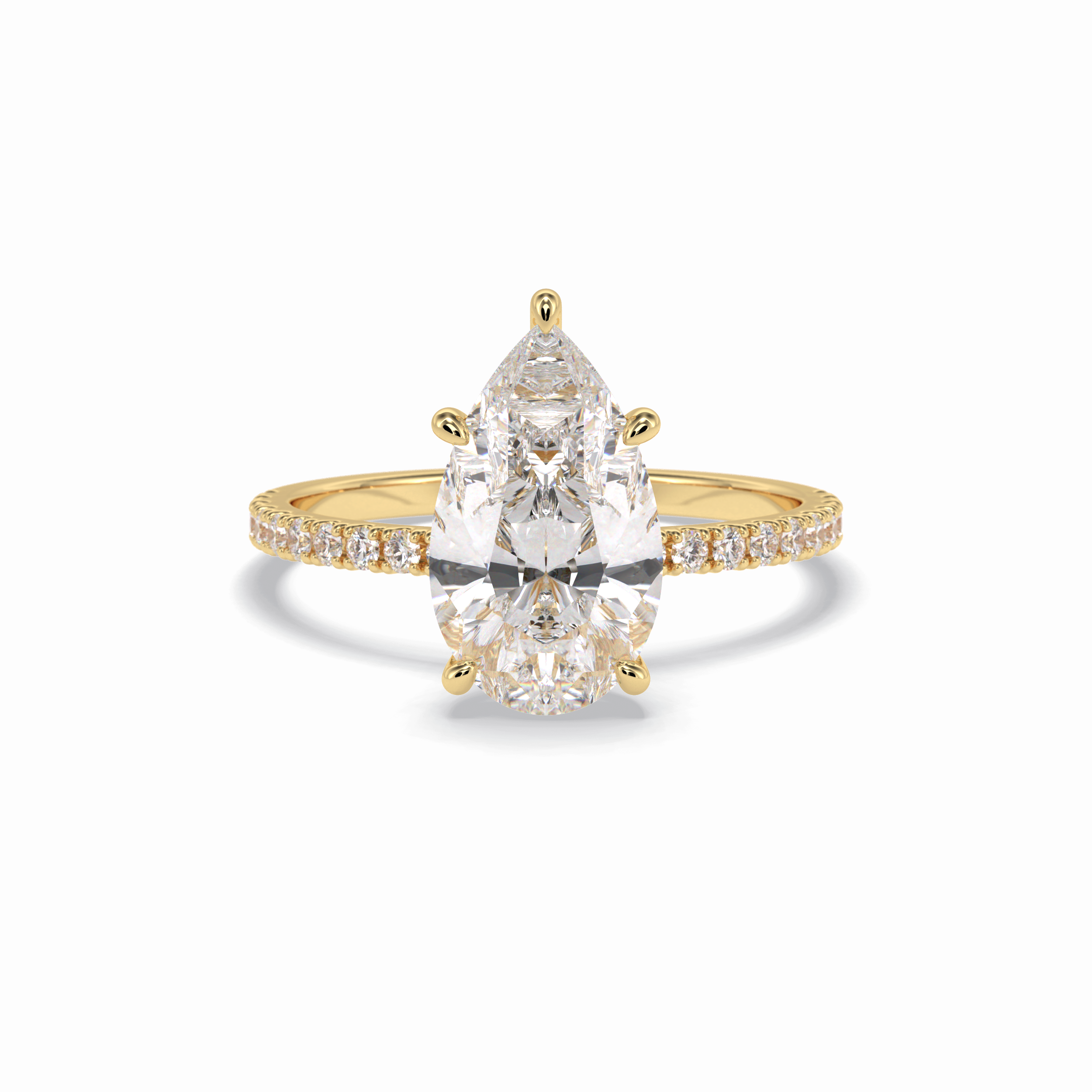 Pear Pave Lab Grown Diamond Engagement Ring