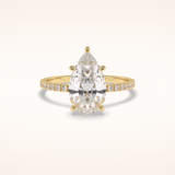 2.5 CT Pear Shaped Pave Moissanite Engagement Ring