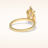 2.5 CT Pear Shaped Pave Moissanite Engagement Ring