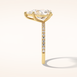 2.5 CT Pear Shaped Pave Moissanite Engagement Ring