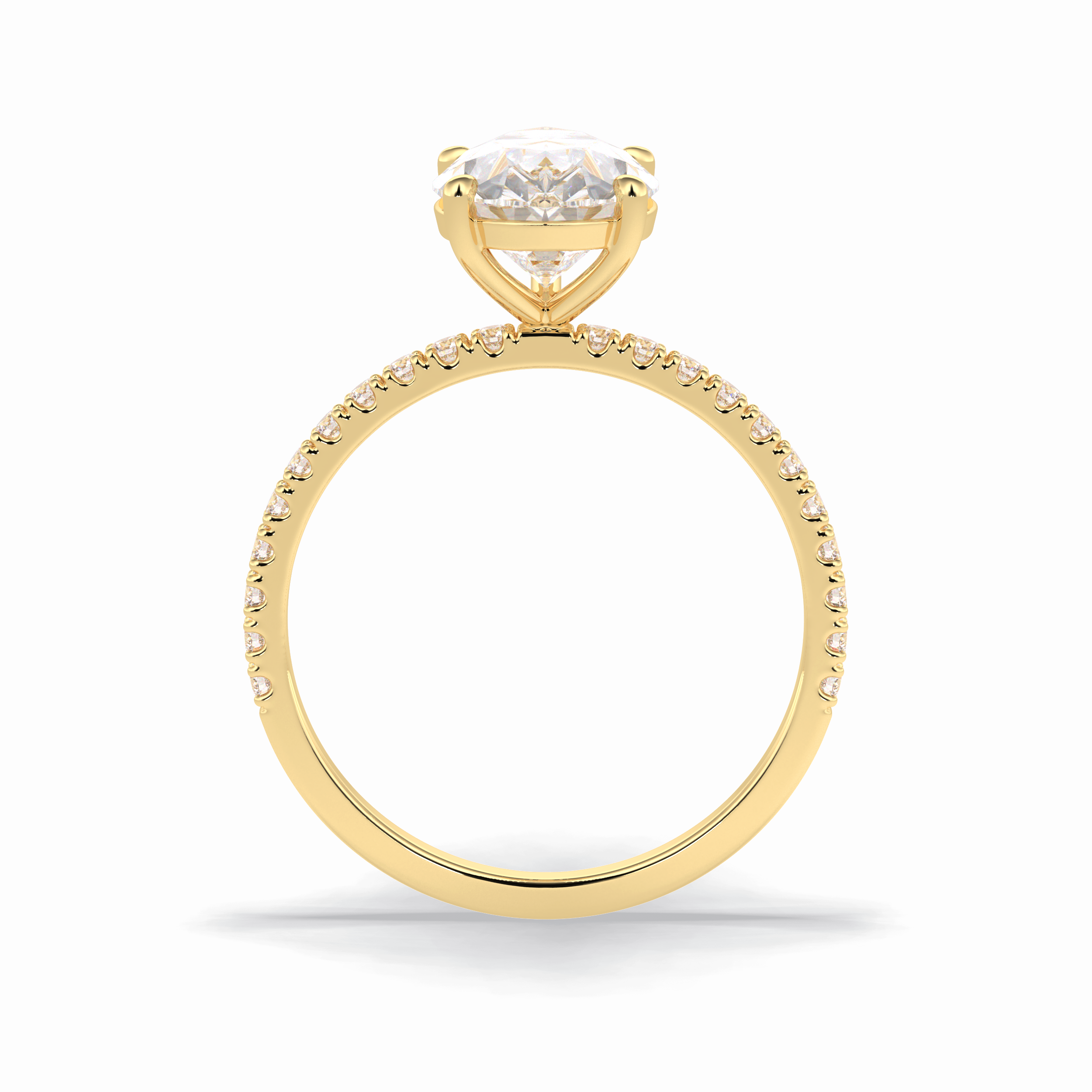 Pear Pave Lab Grown Diamond Engagement Ring