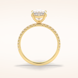 2.5 CT Pear Shaped Pave Moissanite Engagement Ring