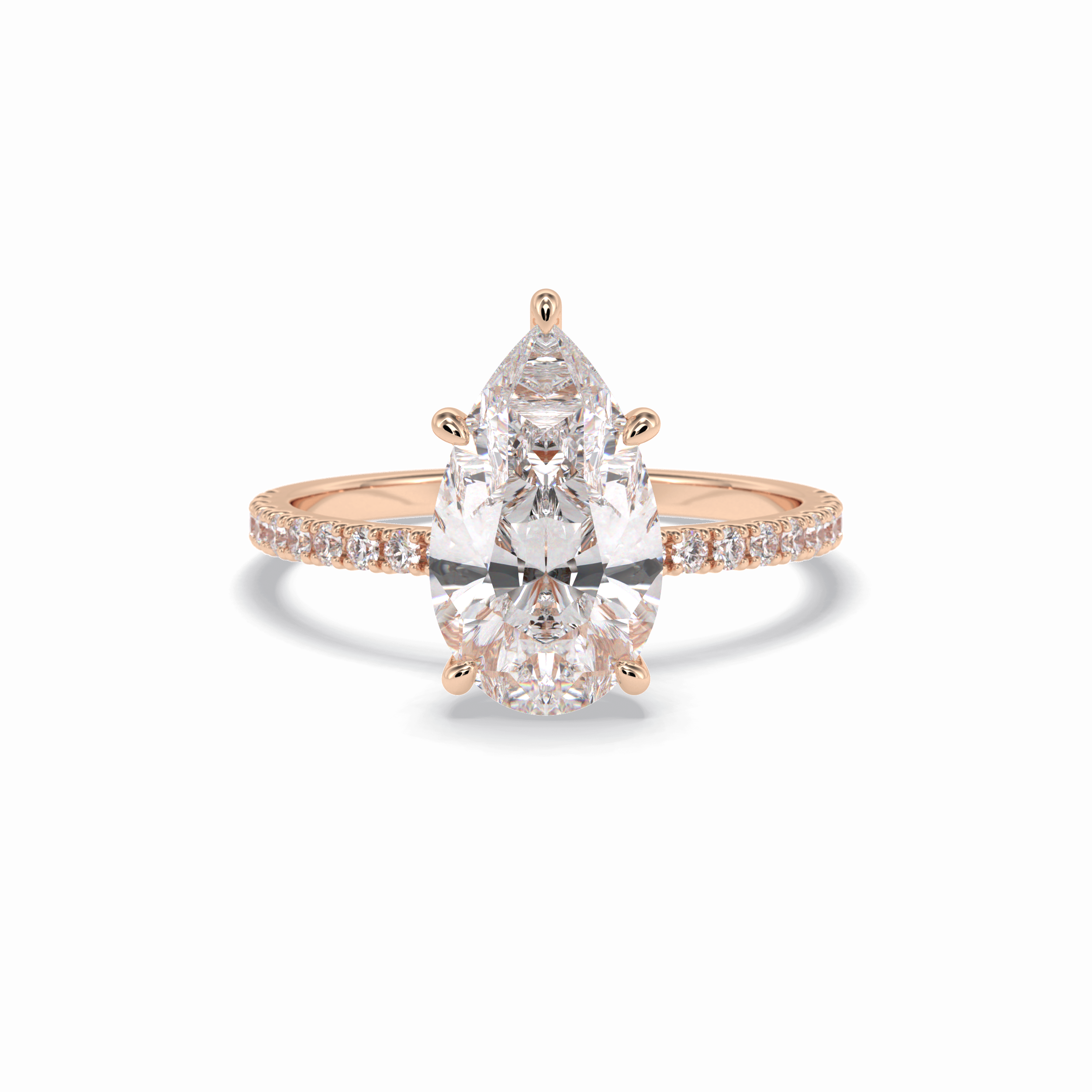Pear Pave Lab Grown Diamond Engagement Ring