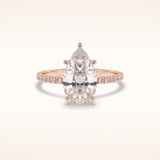 2.5 CT Pear Shaped Pave Moissanite Engagement Ring