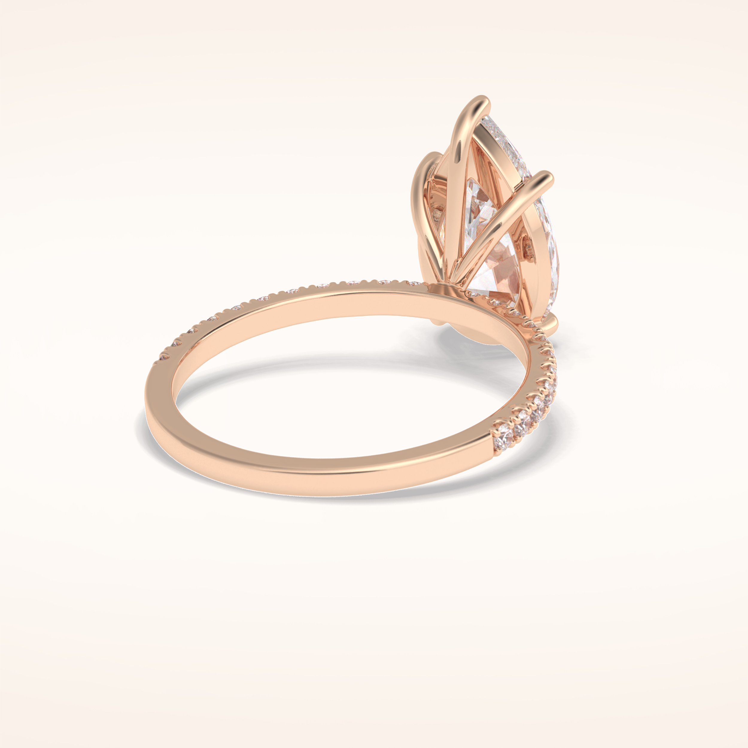 2.5 CT Pear Shaped Pave Moissanite Engagement Ring