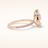 2.5 CT Pear Shaped Pave Moissanite Engagement Ring