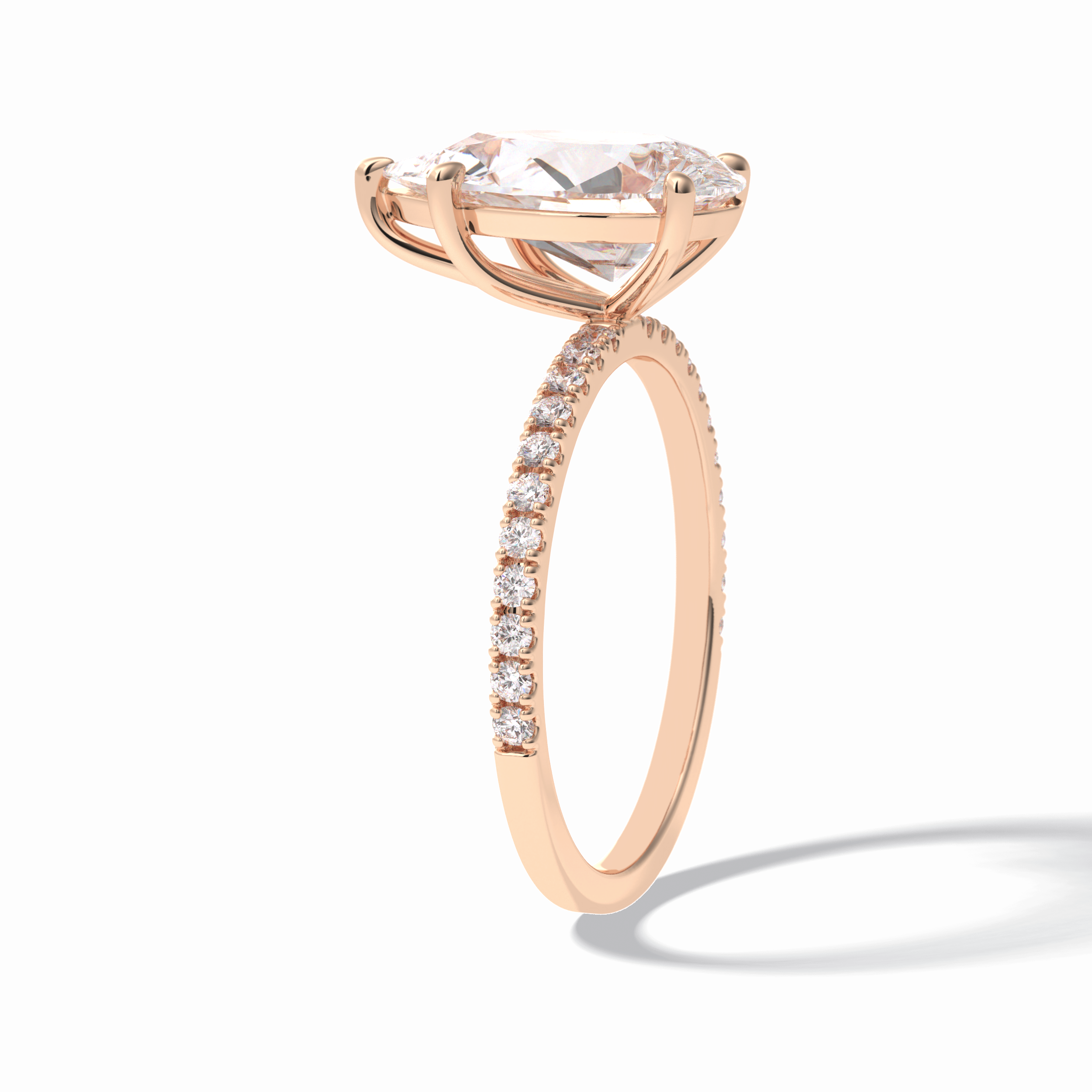 Pear Pave Lab Grown Diamond Engagement Ring