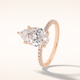 2.5 CT Pear Shaped Pave Moissanite Engagement Ring