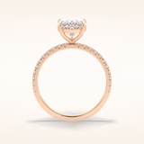 2.5 CT Pear Shaped Pave Moissanite Engagement Ring