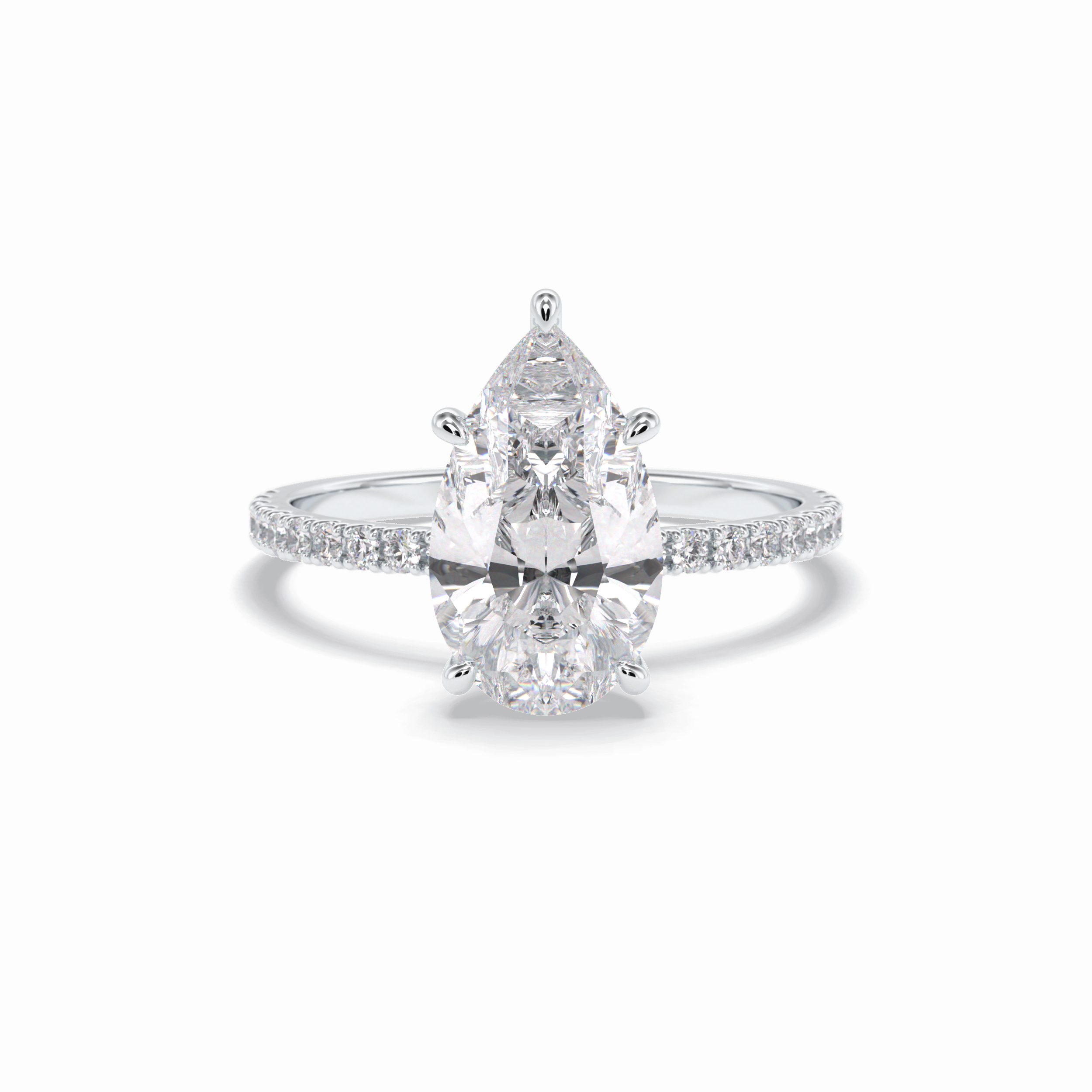 Pear Pave Lab Grown Diamond Engagement Ring