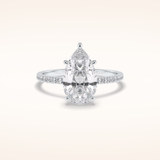 2.5 CT Pear Shaped Pave Moissanite Engagement Ring
