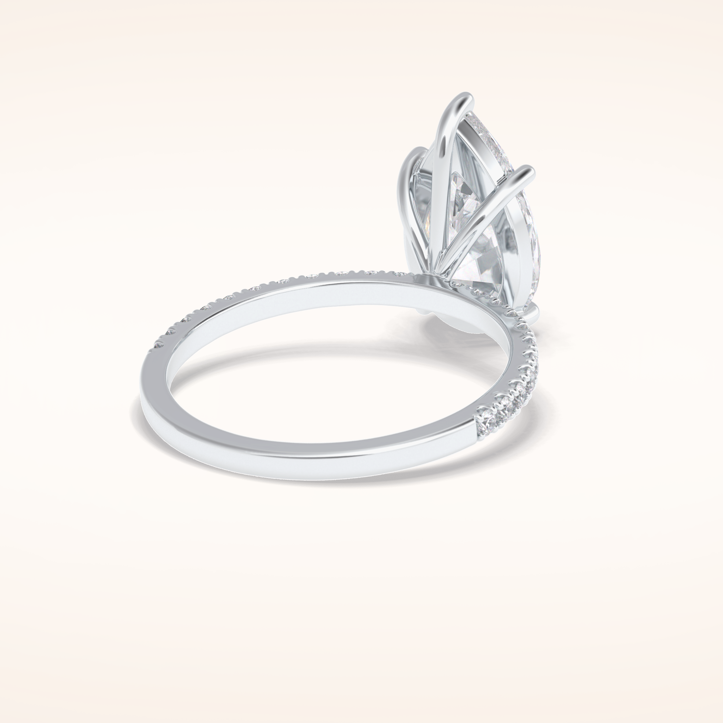 2.5 CT Pear Shaped Pave Moissanite Engagement Ring