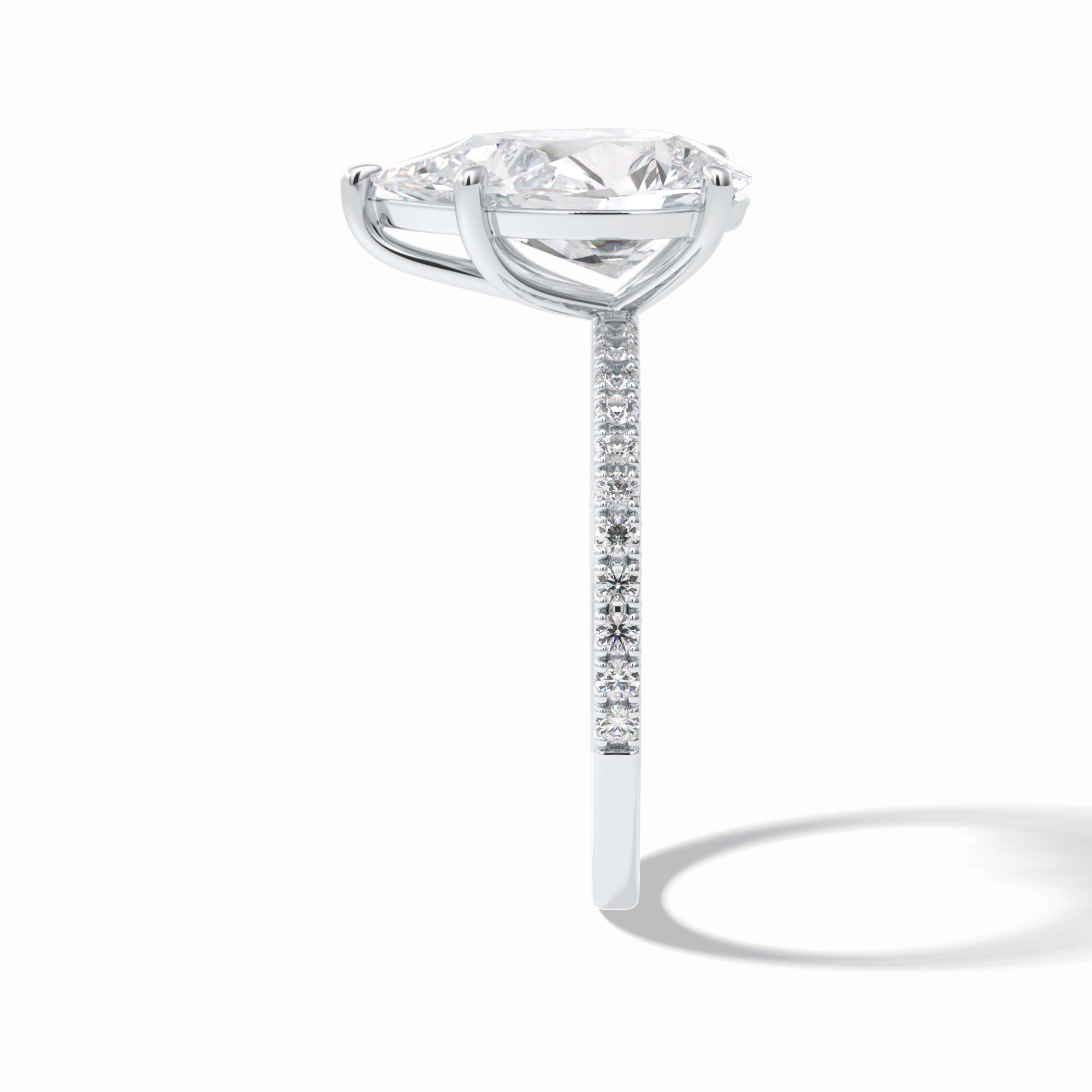 Pear Pave Lab Grown Diamond Engagement Ring