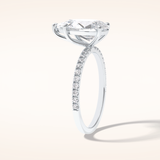 2.5 CT Pear Shaped Pave Moissanite Engagement Ring