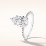 2.5 CT Pear Shaped Pave Moissanite Engagement Ring