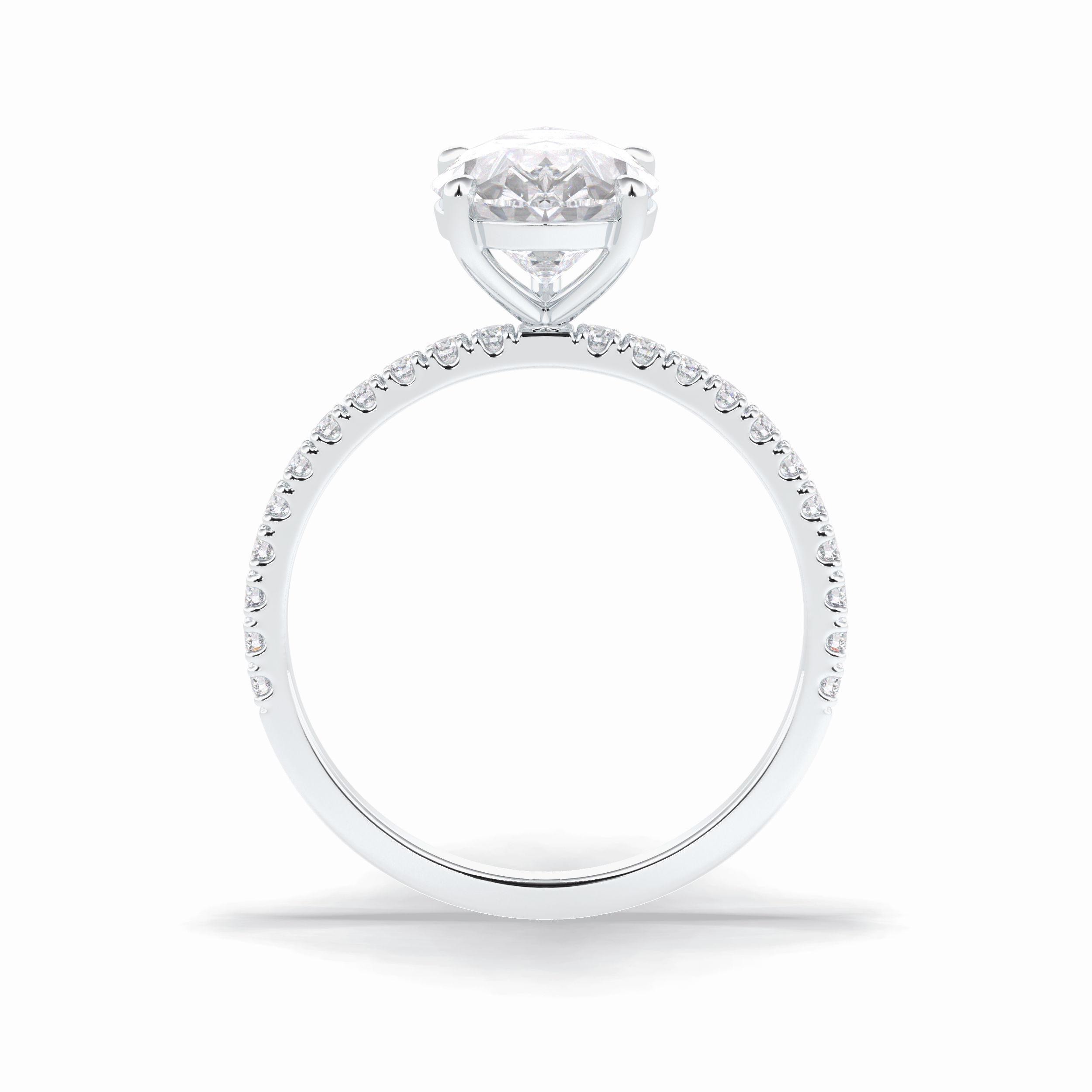 Pear Pave Lab Grown Diamond Engagement Ring