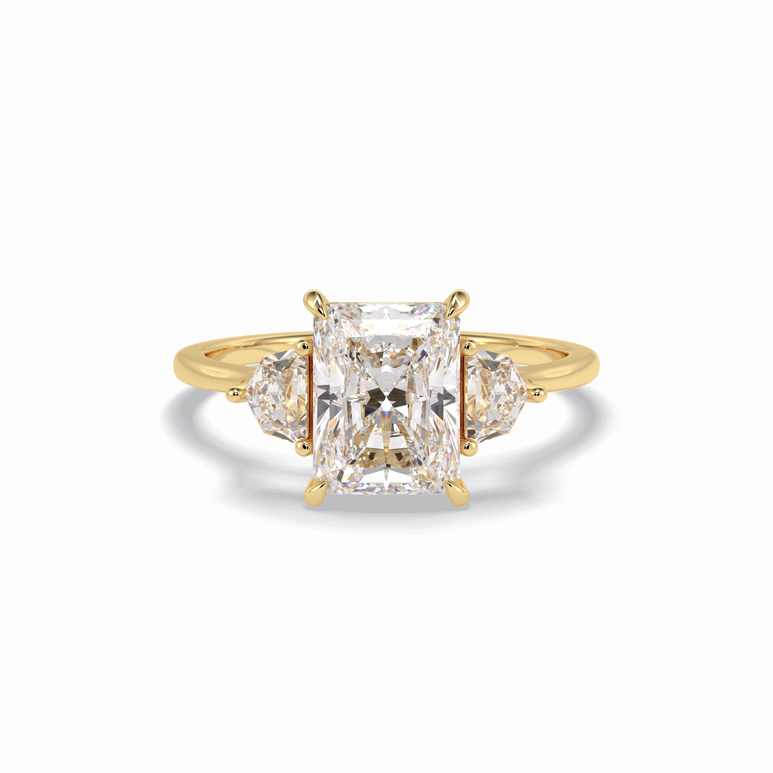 Radiant Three Stone Lab Grown Diamond Engagement Ring