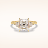 2.5 CT Radiant Shaped Three Stone Moissanite Engagement Ring