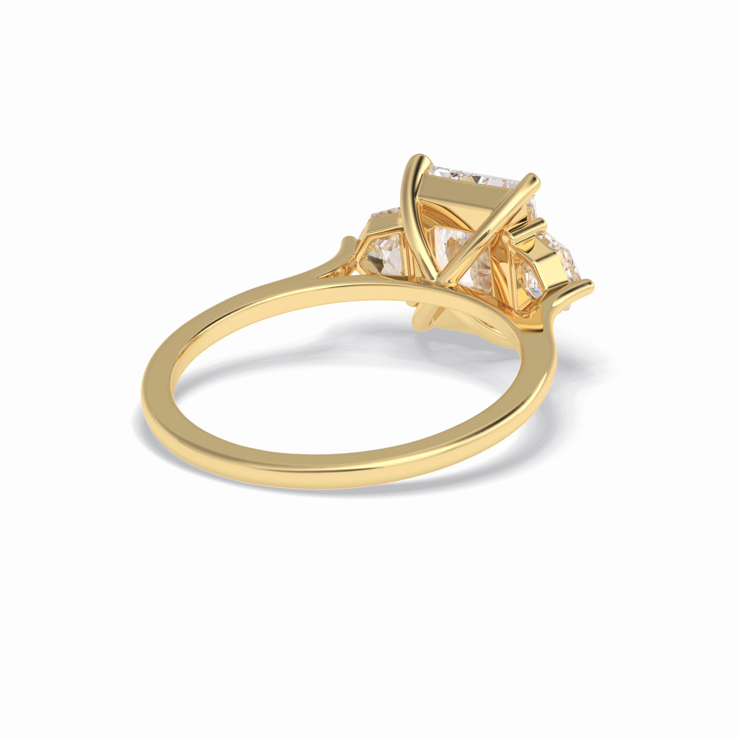 Radiant Three Stone Lab Grown Diamond Engagement Ring