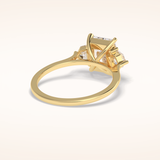 2.5 CT Radiant Shaped Three Stone Moissanite Engagement Ring