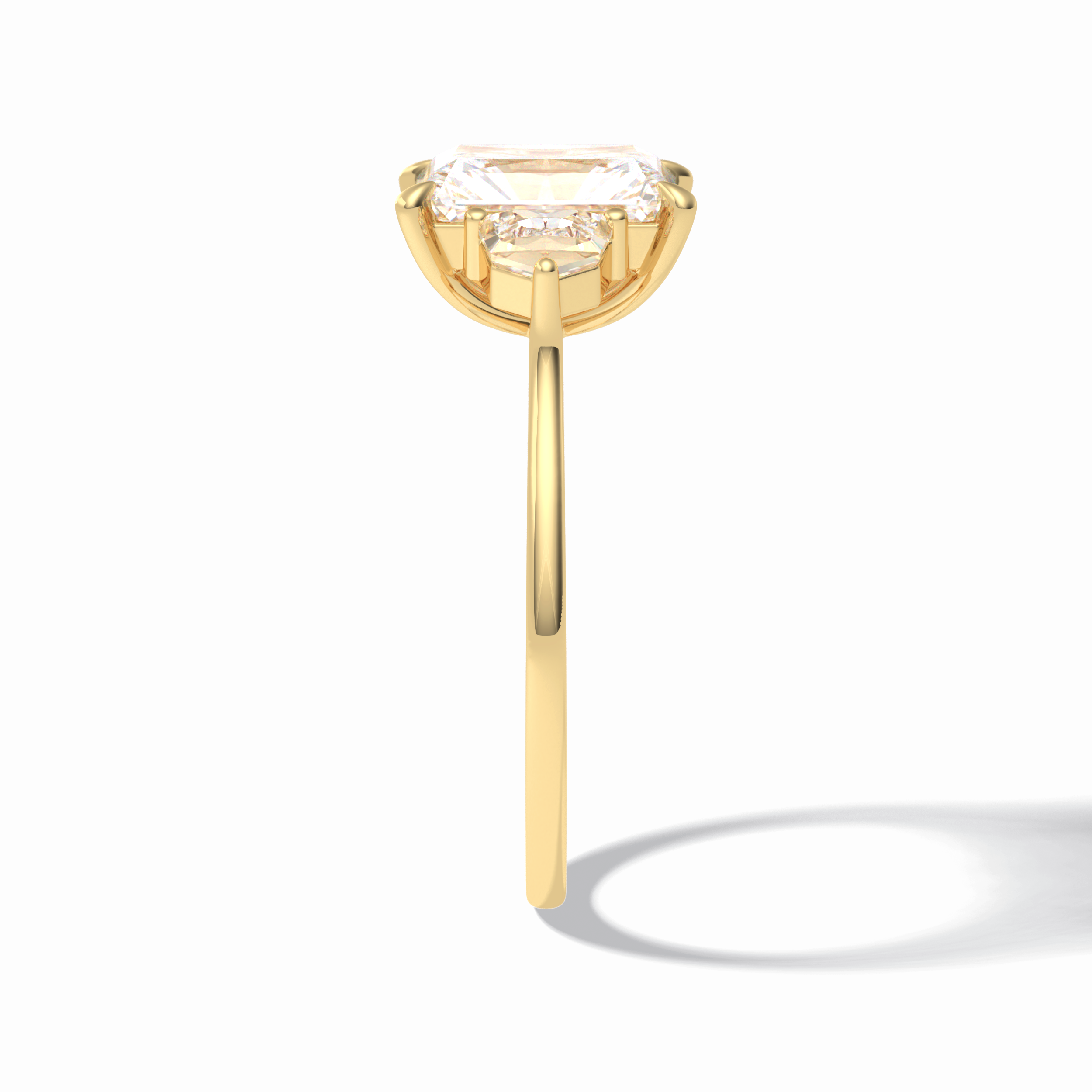 Radiant Three Stone Lab Grown Diamond Engagement Ring