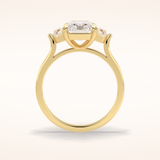 2.5 CT Radiant Shaped Three Stone Moissanite Engagement Ring