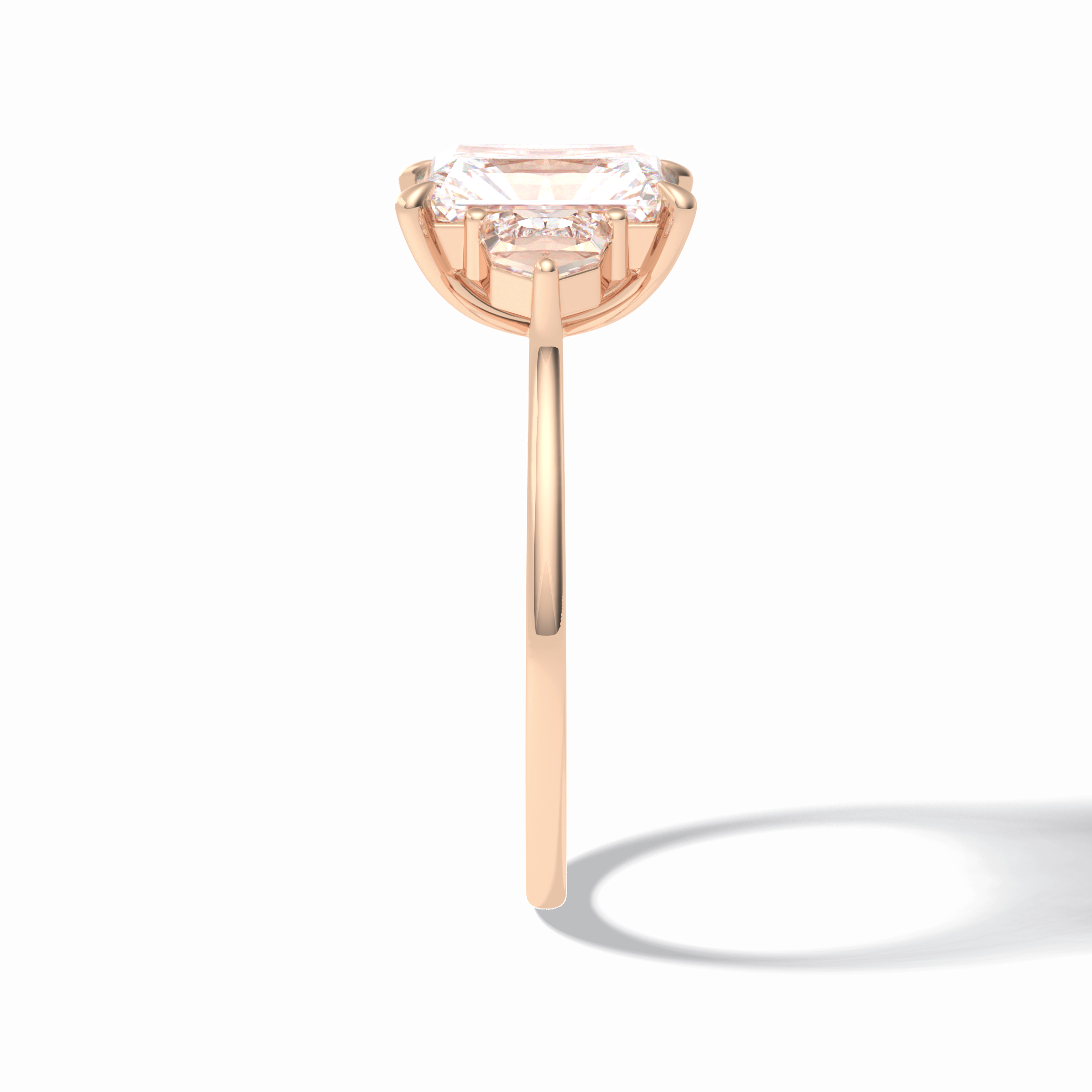 Radiant Three Stone Lab Grown Diamond Engagement Ring