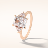 2.5 CT Radiant Shaped Three Stone Moissanite Engagement Ring