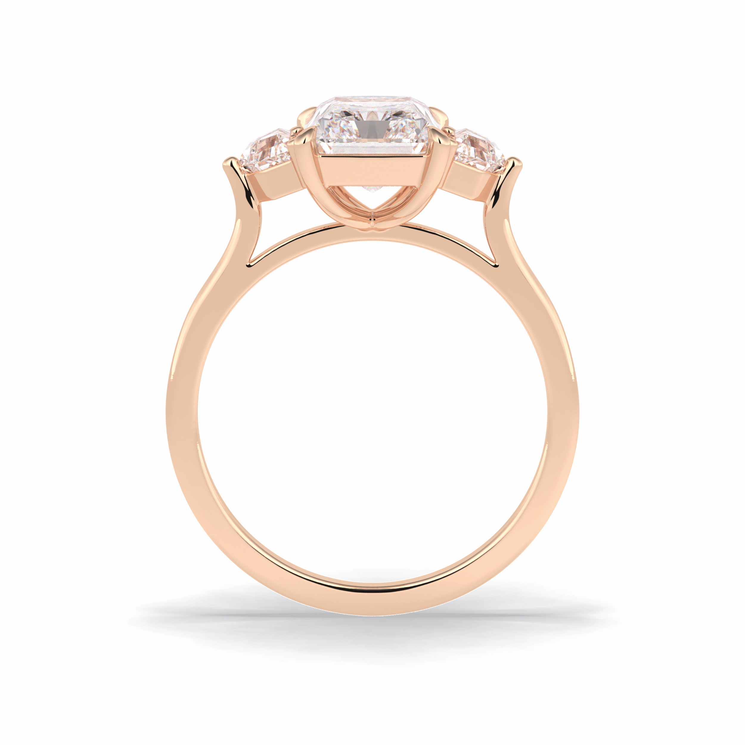 Radiant Three Stone Lab Grown Diamond Engagement Ring