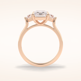 2.5 CT Radiant Shaped Three Stone Moissanite Engagement Ring